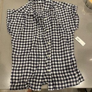 Navy plaid shirt